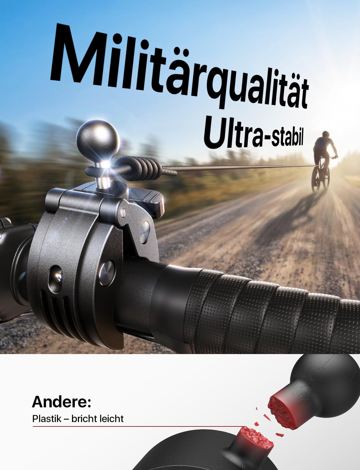 andobil Handyhalterung Fahrrad – Schockabsorbierend metallklemme Universal Handyhalterung Motorrad 360° Handyhalter Fahrrad für iPhone 16/15/14 Pro Max Samsung S25
