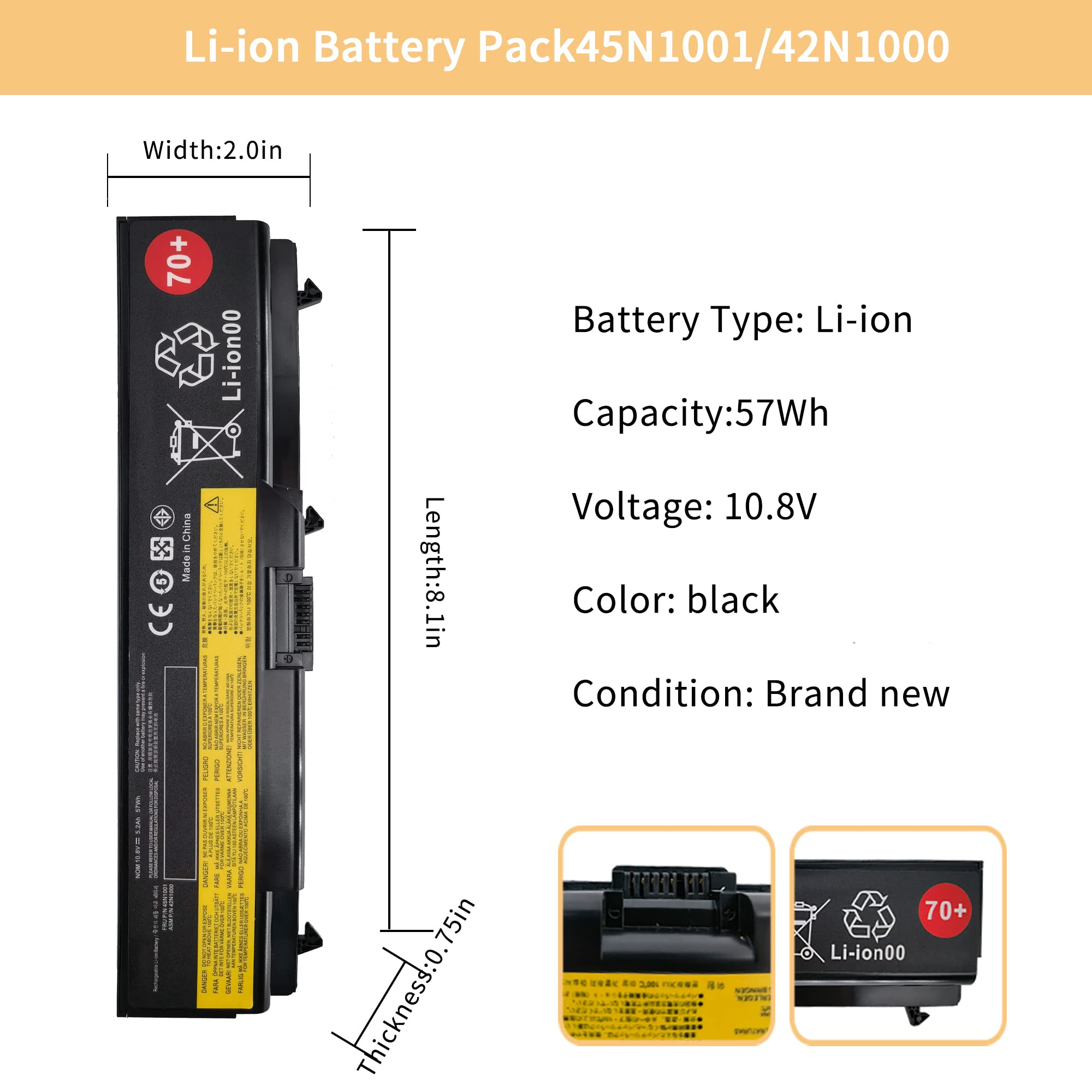 Batteria Per Lenovo T430 E40 T410 T510 T420 E50 E520 T430i - Foto 2