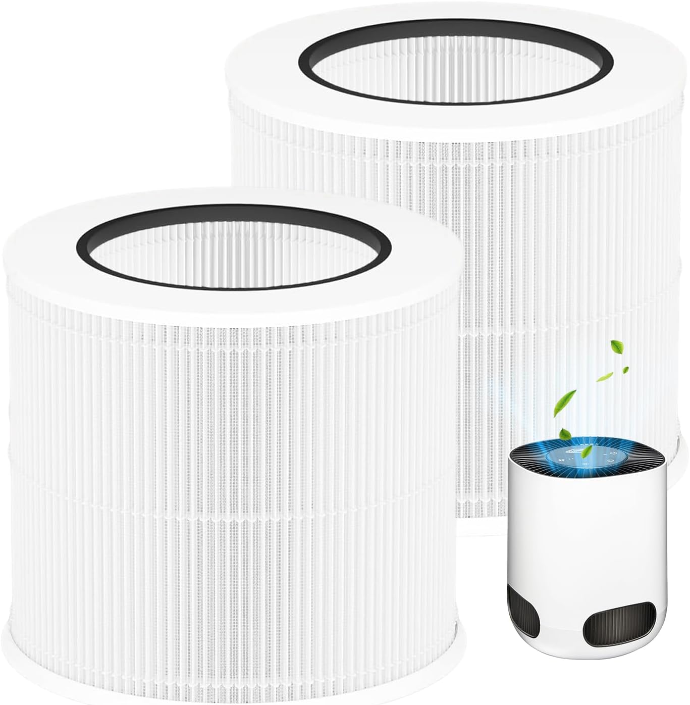12020 Filter Replacement, Compatible with Clorox Tabletop Air Purifier model 11020 & 11021, 200 Sq. Ft. Capacity, 2 Pack