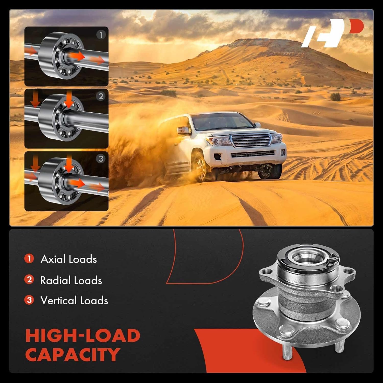 A-Premium 2 x Rear Wheel Bearing and Hub Assembly with 5-Lug Compatible with Mitsubishi Outlander 2007-2013, Lancer 2012-2017, AWD Only