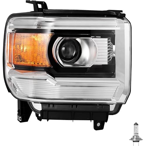 JSBOYAT Fits for [Non-LED DRL Model] 2014-2015 GMC Sierra 1500 15-19 2500HD 3500HD OE Style Projector Headlight Assembly Replacement, Right Passenger Side Bulbs Included