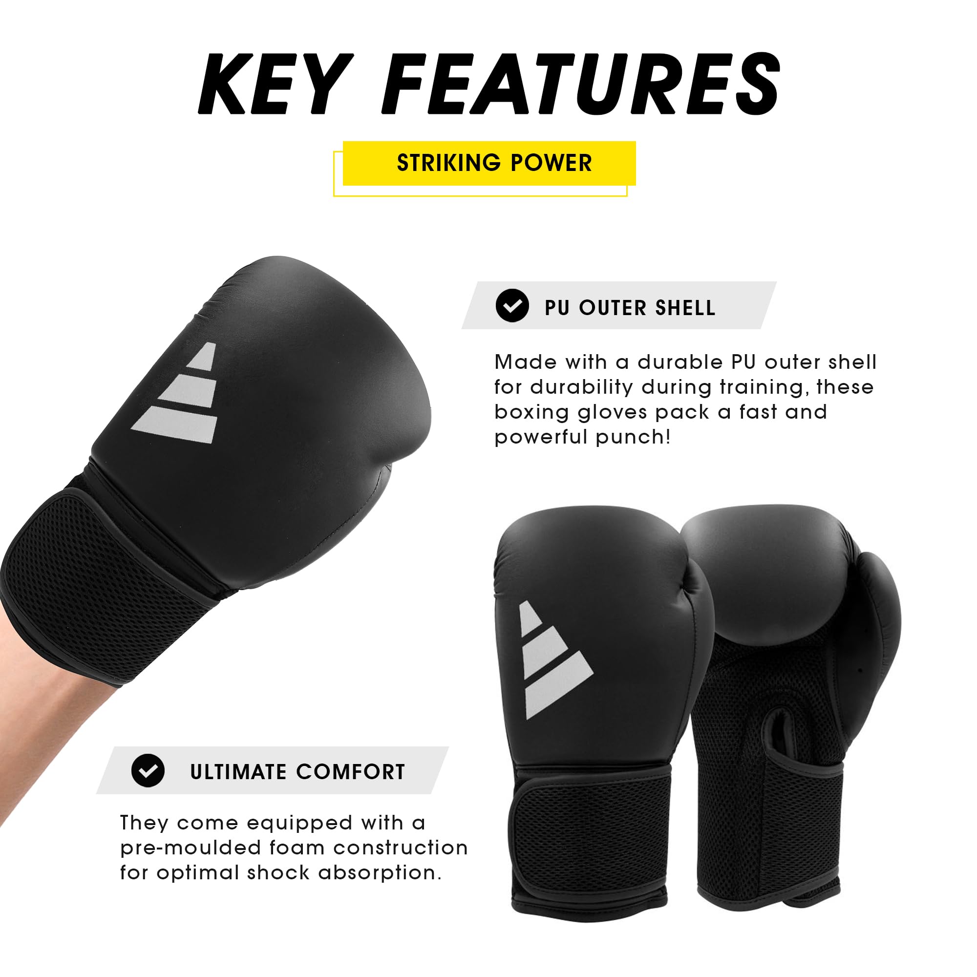 adidas Gants de Boxe Hybrid 25 - Modèle d'entrée de Gamme