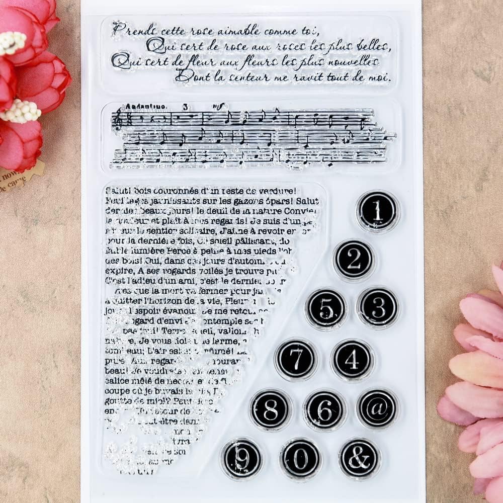 Text Background Clear Stamps for Card Making Decoration and DIY Scrapbooking 3022416