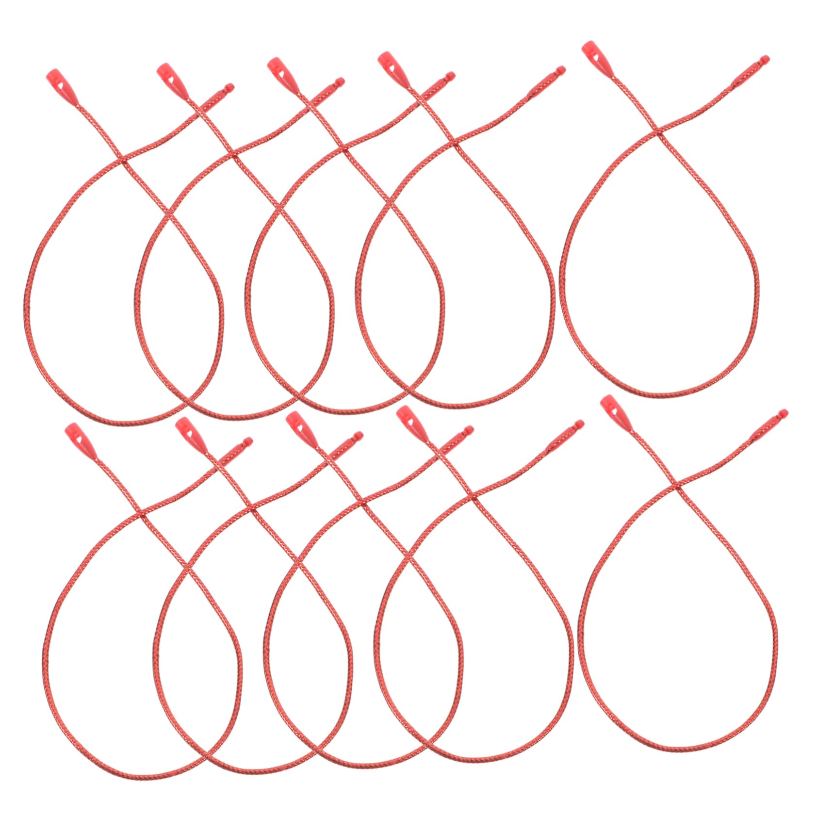 BIUDECO 100Pcs Christmas Ornament Hooks with Snap Fastener Durable Ornament Hanger Ropes for Easy Holiday Decorations Multipurpose Hanging for Ornaments Tags and Crafts Red