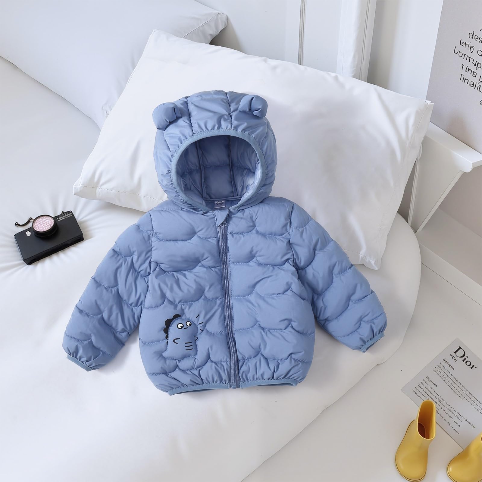 DivingBirds Süßer Winterjacke Kleinkind Jungen Mädchen, Dicker Steppmantel für Unisex Kinder, Langarm Wintermantel Junge, 1-6 Jahre