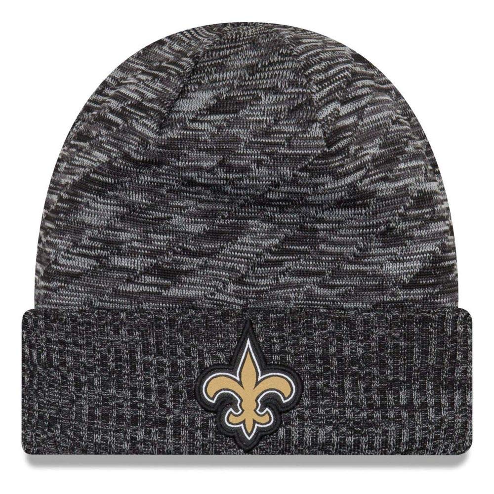 New Era Men's Black/Grey New Orleans Saints Beanie On Field 2018 Td Knit, One Size