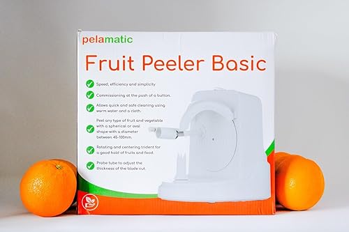 Miniatura 5 de Pelamatic Pelador eléctrico de frutas, versátil pelador automático de naranja, manzana, patatas, acero inoxidable duradero, fácil de usar, blanco,