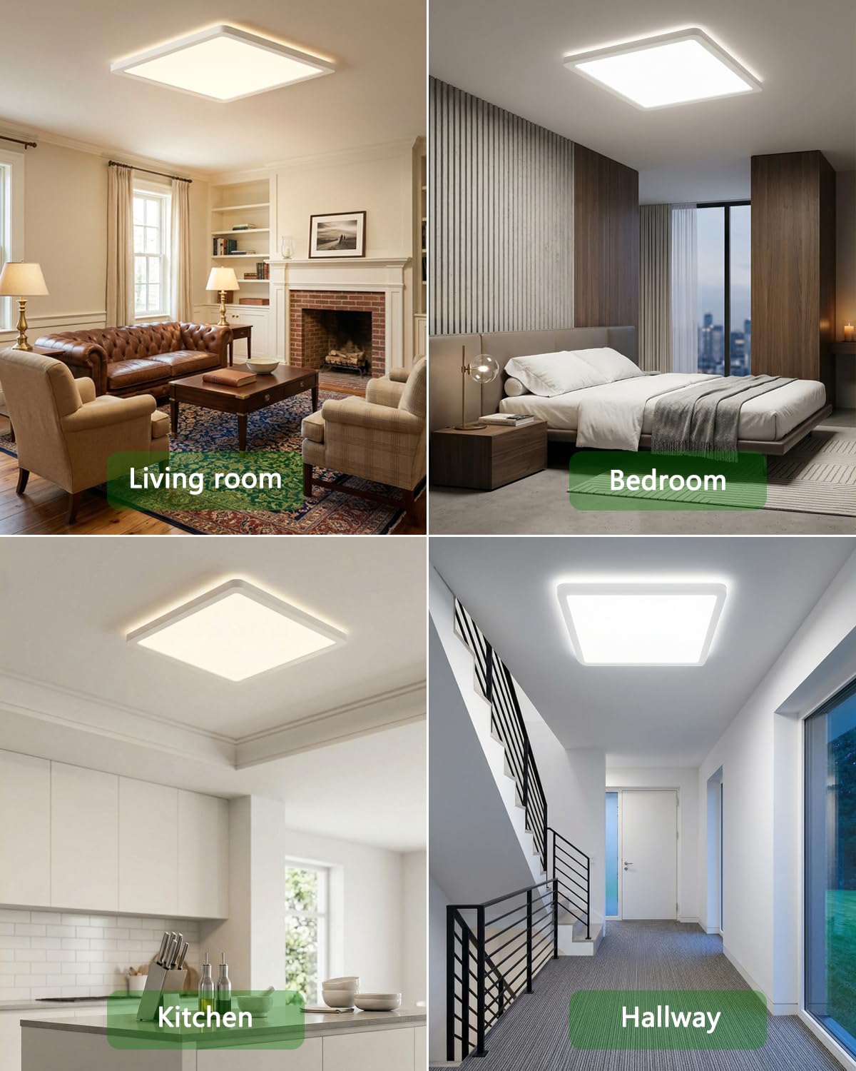 Bowfar Lámpara de Techo LED, Clase de Eficiencia Energética A, 14W 3000LM Lámpara con Mando a Distancia, Regulable de 3000K-6500K, IP54 Ultrafina para Baño Salón Cocina Dormitorio Pasillo Ø42x2,5CM