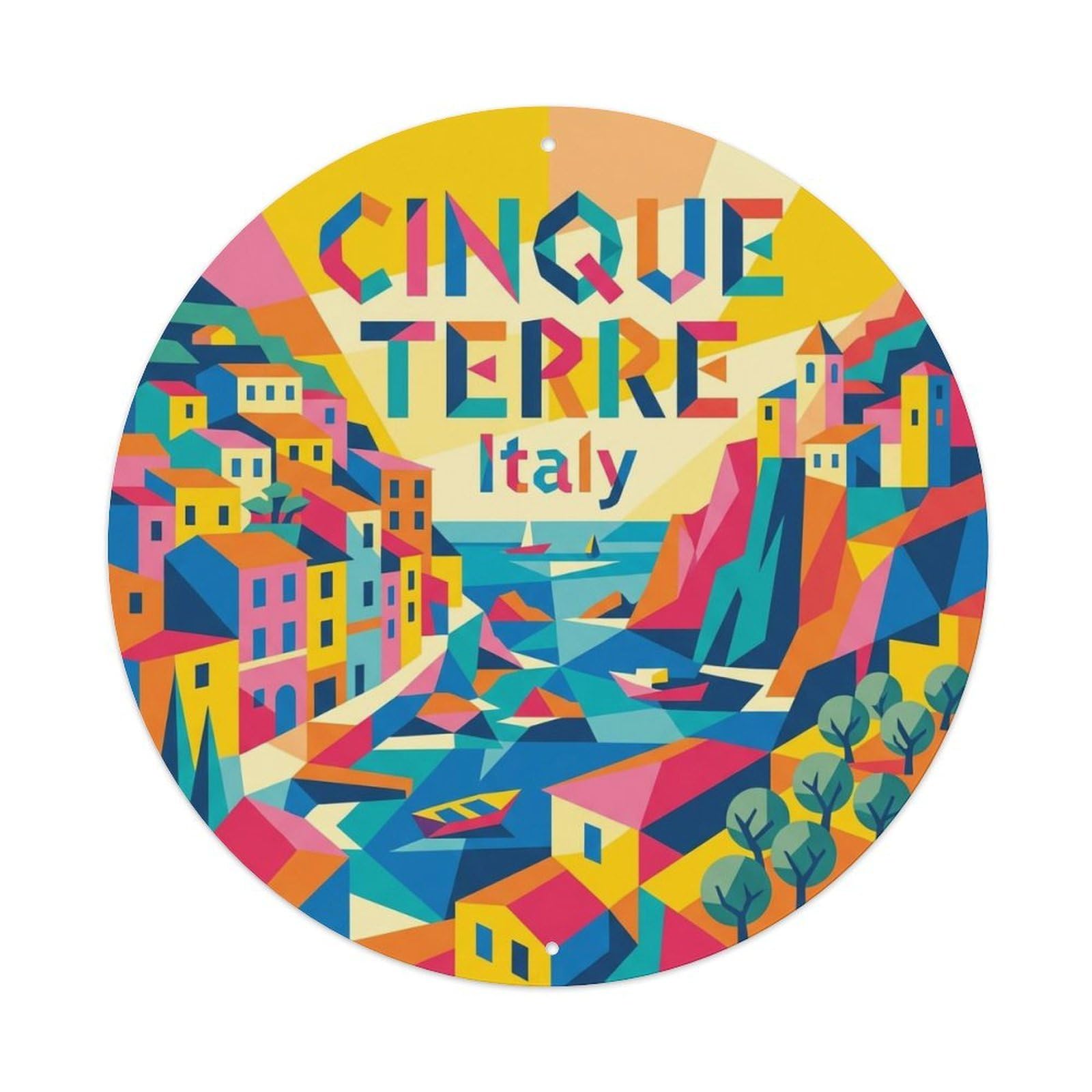 Vintage Travel Cinque Terre Italy Isolation Metal Tin Sign