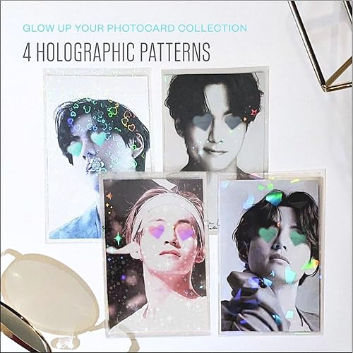 Miniatura 3 de Kit de iniciación protector de tarjetas fotográficas Kpop 4 en 1 Incluye 68 fundas para tarjetas en 3 tamaños estándar, fundas holográficas