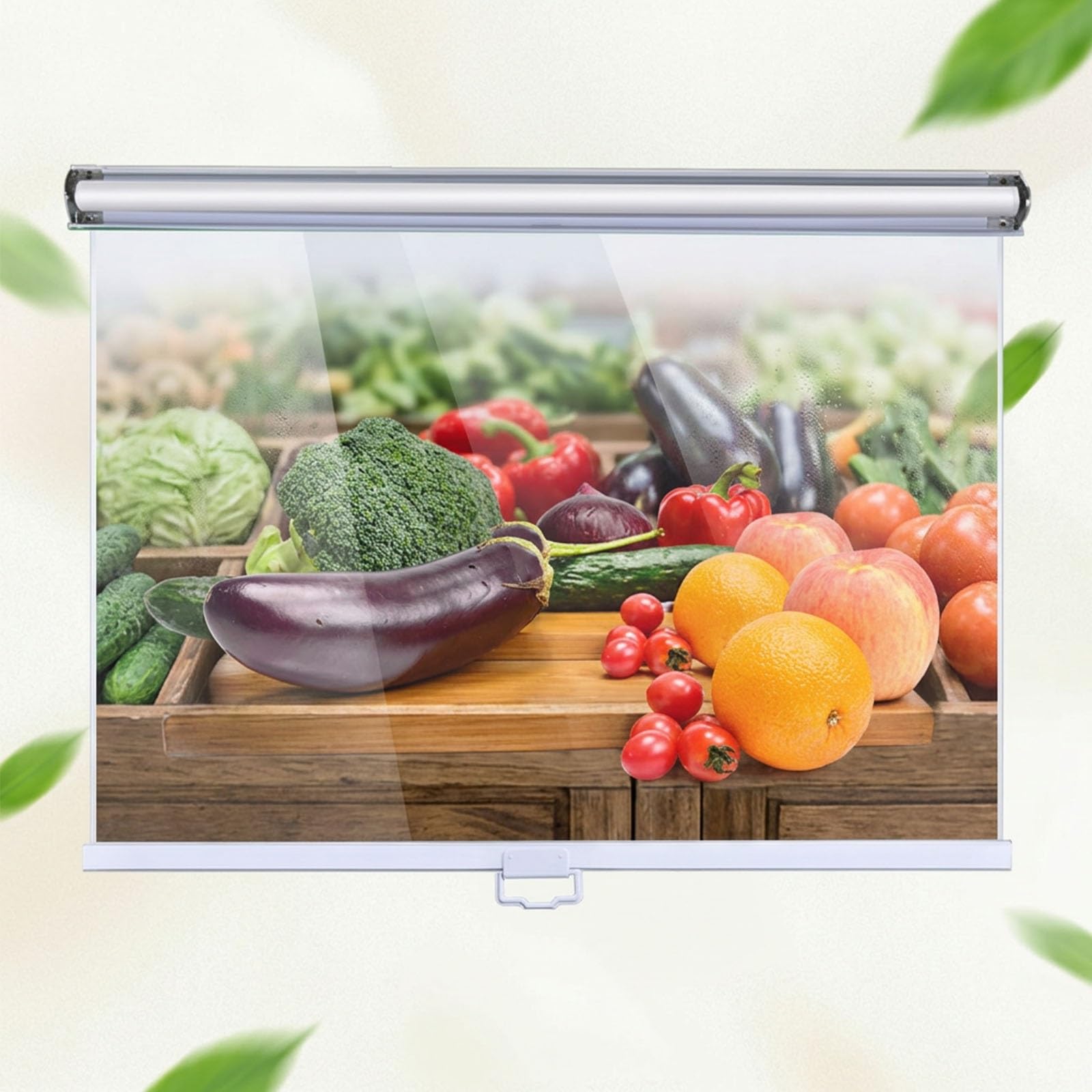 Tenda a Rullo Trasparente per Frigo Commerciale e Vetrina Refrigerata | Copertura Notturna in Plastica Trasparente con Maniglia, Ideale e Compatibilità Universale(W150xh120cm/59x47.2'')