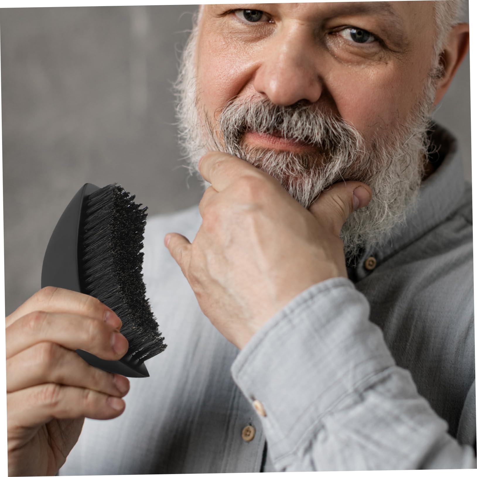 HONMEET 1Pc Men Beard Brush Beard Grooming Tool for Easy Care Cleaning Durable Comfortable Lightweight Design for Mustache Facial Hair Handle