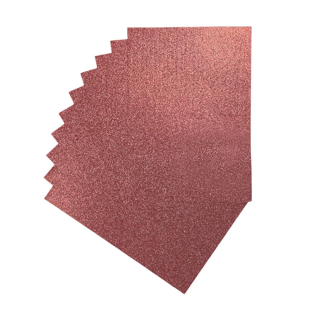Pack of 10 A4 Rose Gold Glitter EVA Foam Sheets