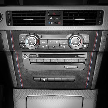BETTERHUMZ for Alcantara AC Air Conditioning CD Panel Trim Central Console Cover Compatible with BMW E90 E91 E92 E93 3 Series 2005-2012 325i 320i 318i Car Styling Interior Tuning Accessories
