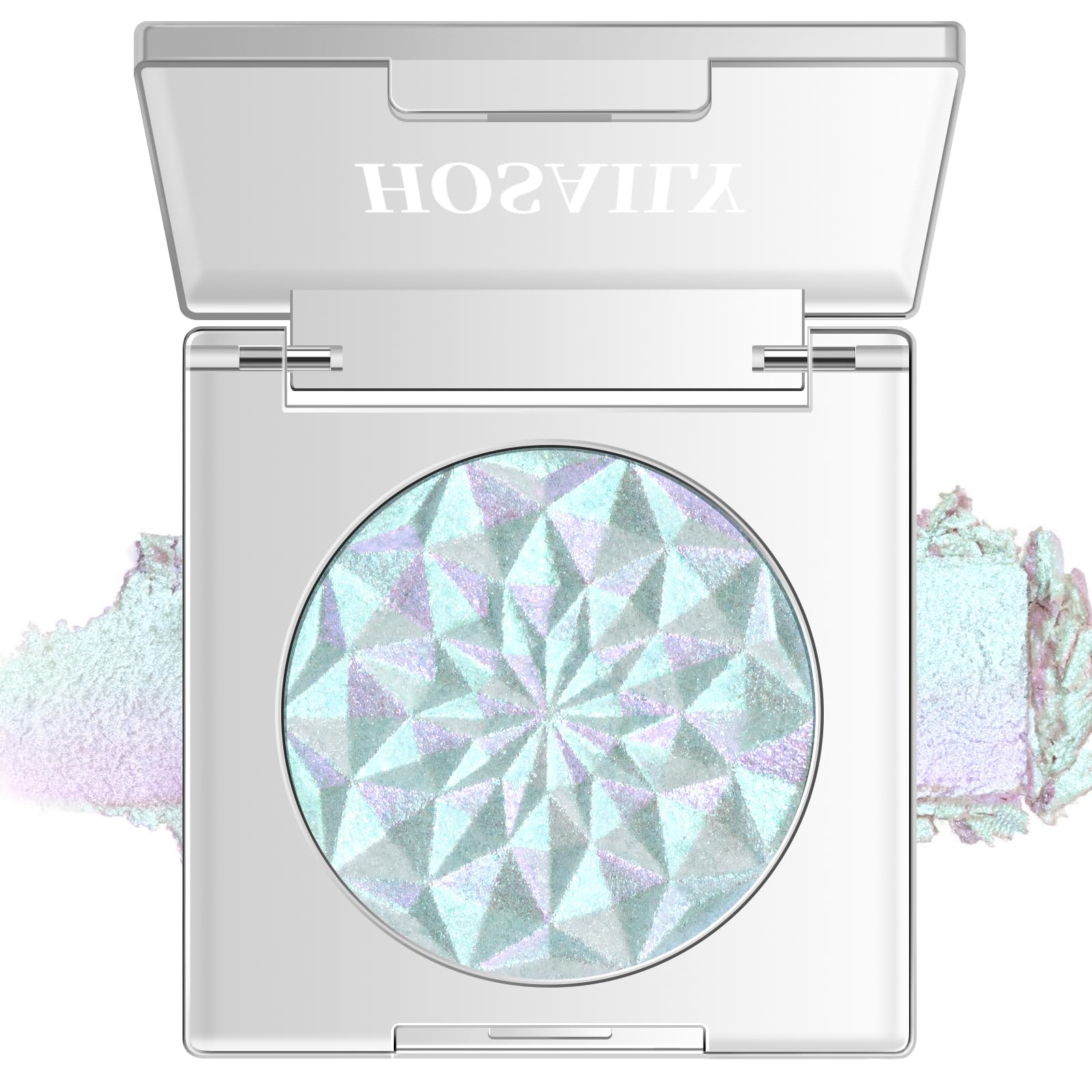 HOSAILY Chameleon Mermaid Glitter Eyeshadow, Duochrome Color Shifting Metallic Single Eyeshadow, Holographic Sparkling Inner Corner Iridescent Shimmer Eye Highlighter Makeup Palette 01 01 Mermaid