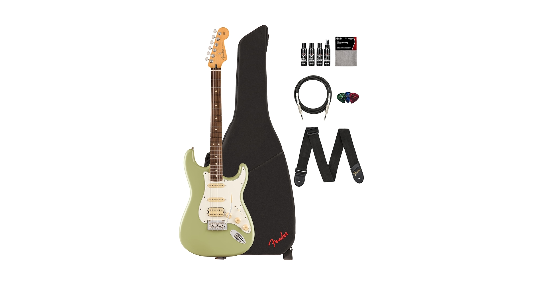 Amazon.com: Fender Player II Stratocaster HSS - Birch Green Bundle