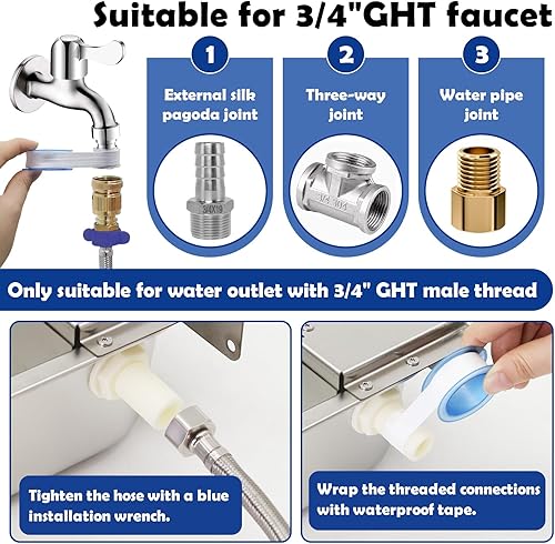 Miniatura 3 de Dispensador automático de agua para perros de 2 galones de acero inoxidable para mascotas pequeñas, perros, pollo, caballo, ternero, cabra, con