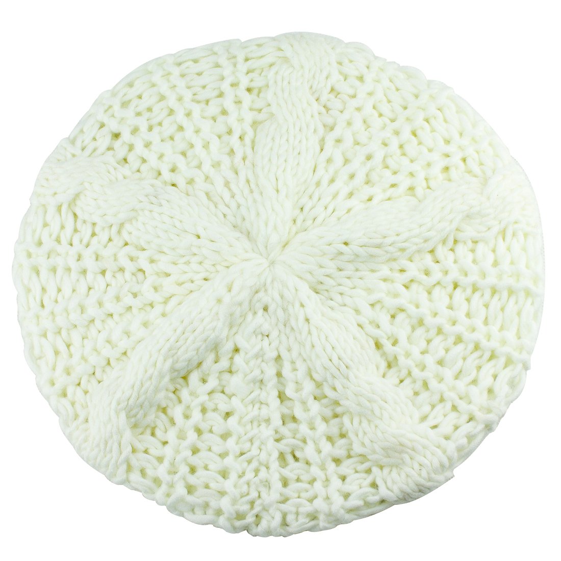 Bluelans Women's White Bluelans® Lady Knitted Beret Braided Baggy Beanie Crochet Hat Ski Cap (White)