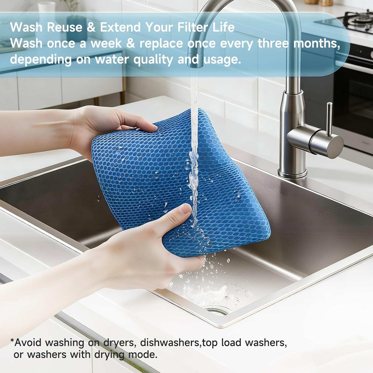 2-Pack 774S Humidifier Replacement Filters, Compatible with DREO Smart Evaporative Humidifier HM774S Model - 3D Multi-Layer Mesh Design, Washable Filters