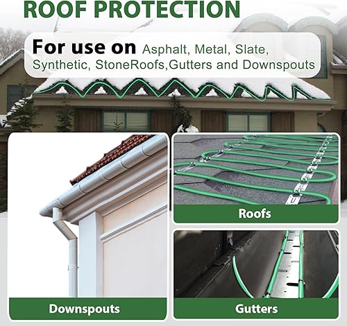 Vista 31 de HEATIT JHSF - Cable calefactor de tuberías autorregulable preensamblado de 30 pies y 120 V