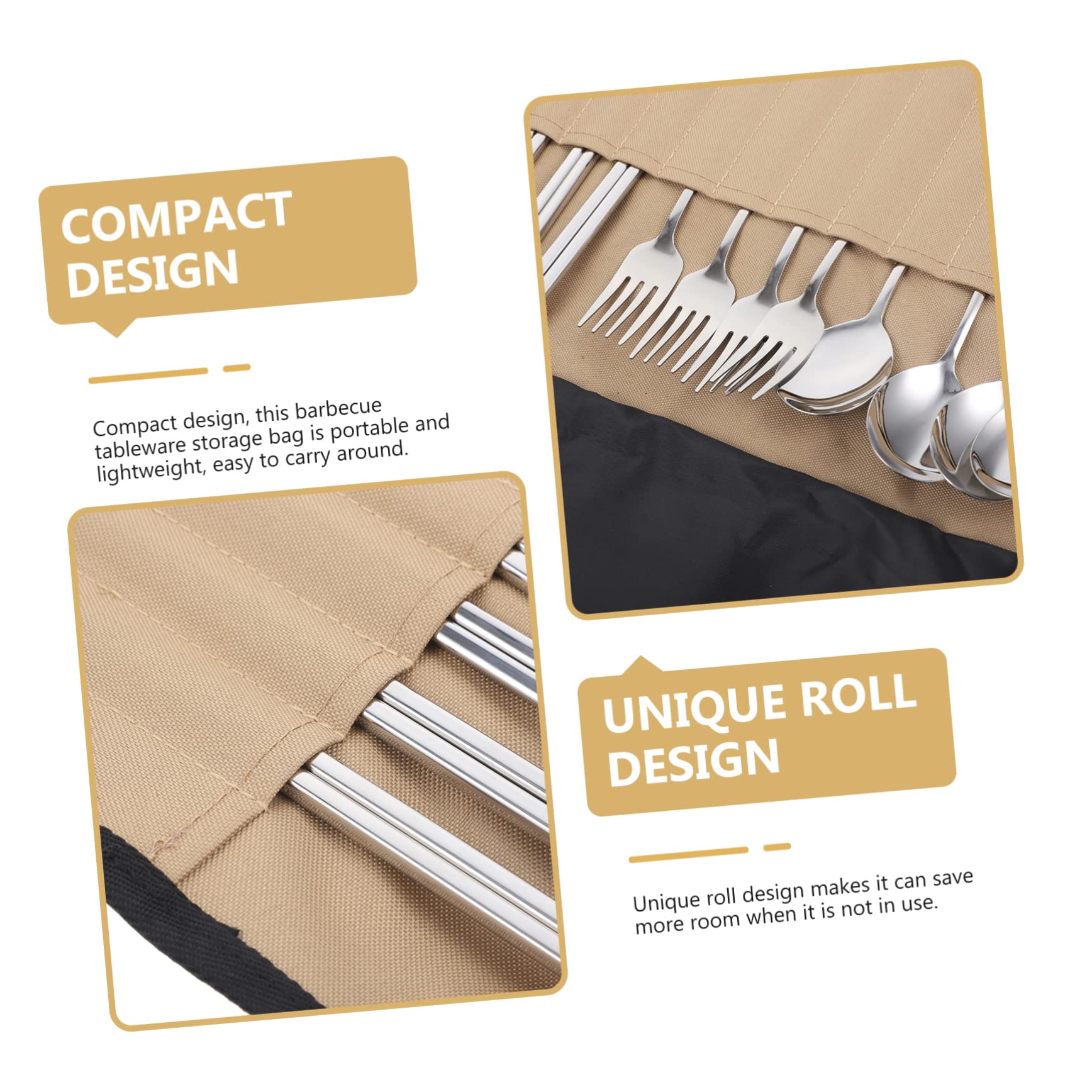 WOONEKY Set Di Utensili Da Cucina Da Campeggio Kit Di Posate Portatili Borsa Portaoggetti Per Escursioni E Picnic