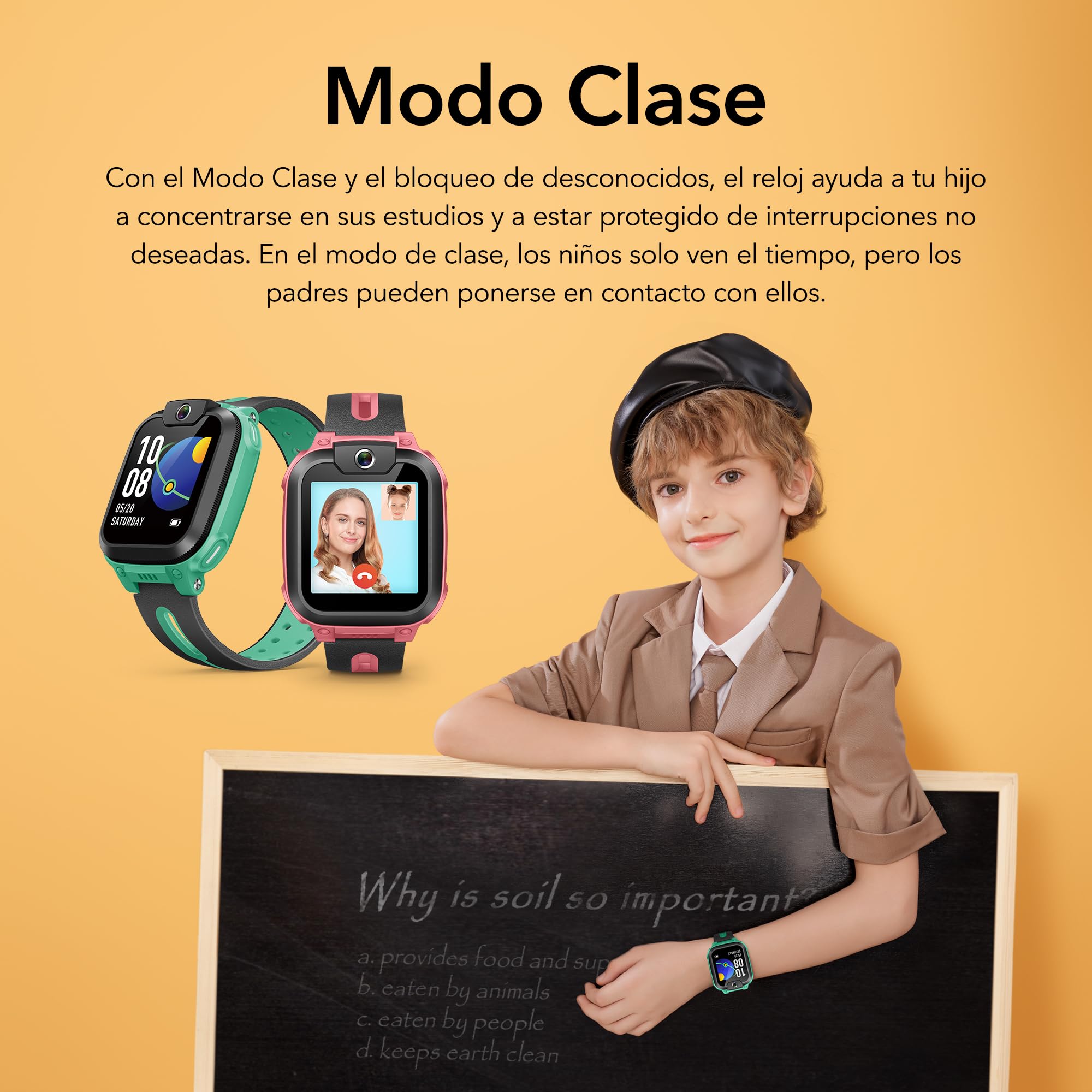 imoo Z1 Reloj Inteligente Niño 4G, Reloj Niño con Videollamada, Reloj GPS Niños con Llamada, Chat, SOS, Smartwatch Niños con Class Mode, Waterproof IPX8, Relojes Niña Watch -Verde