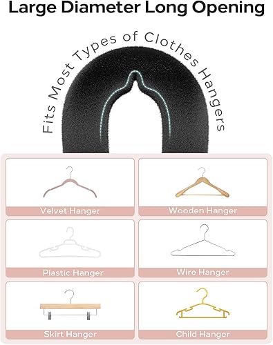 Miniatura 5 de Ganchos de terciopelo para colgar ropa [para terciopelo y múltiples perchas] 40 ganchos para colgar ahorros de espacio para ahorrar espacio, gancho