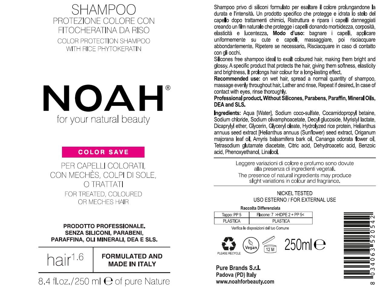 Amazon.com : Noah - 1.6 Color Protecting Shampoo with Rice Protein