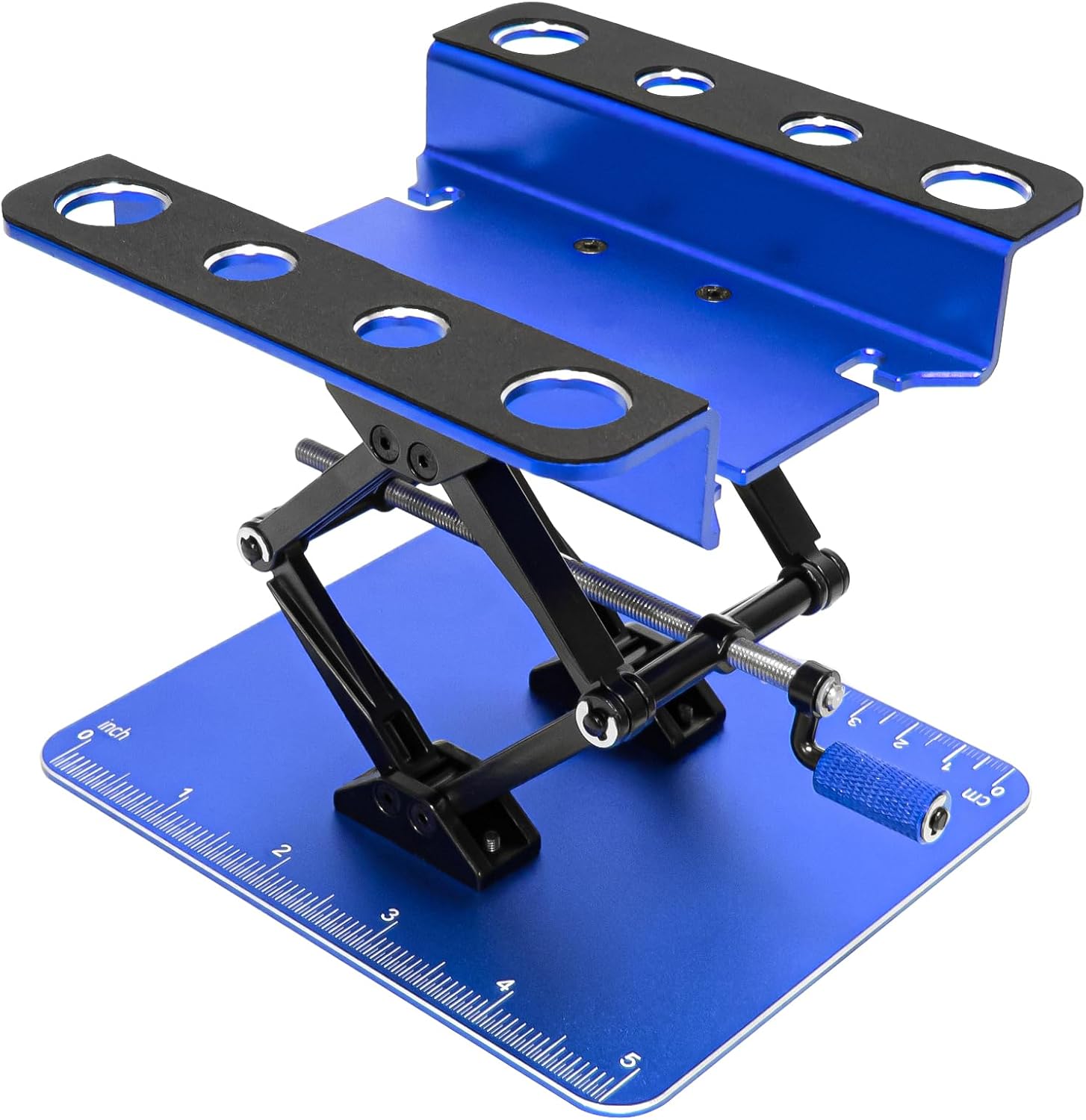 LRFHL RC Car Stand Aluminum Repair Workstation for 1/8 1/10 1/12 1/16 Traxxas TRX4 Axial Arrma Redcat Crawler Monster Truck Buggy, RC Car Repair Work Stand 360 Degree Rotation Lift Lower Tool Kit (Red)