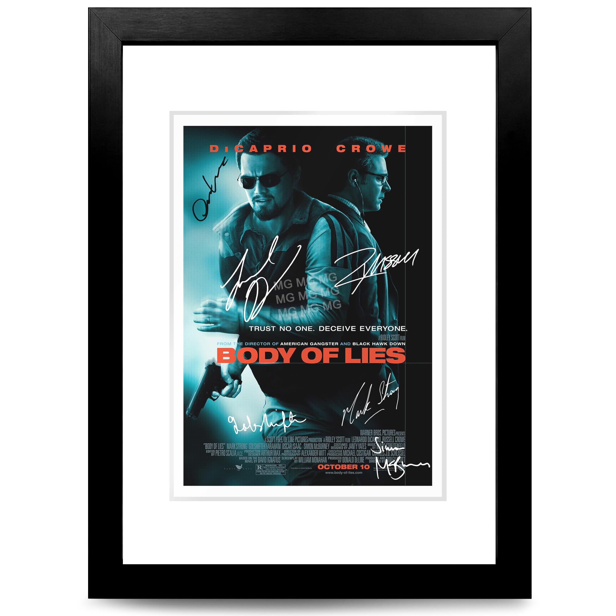 Body of Lies Movie Cast Signed Poster Print Picture Display Autograph Memorabilia Film Fans Gift A4/A3 Leonardo DiCaprio Russell Crowe