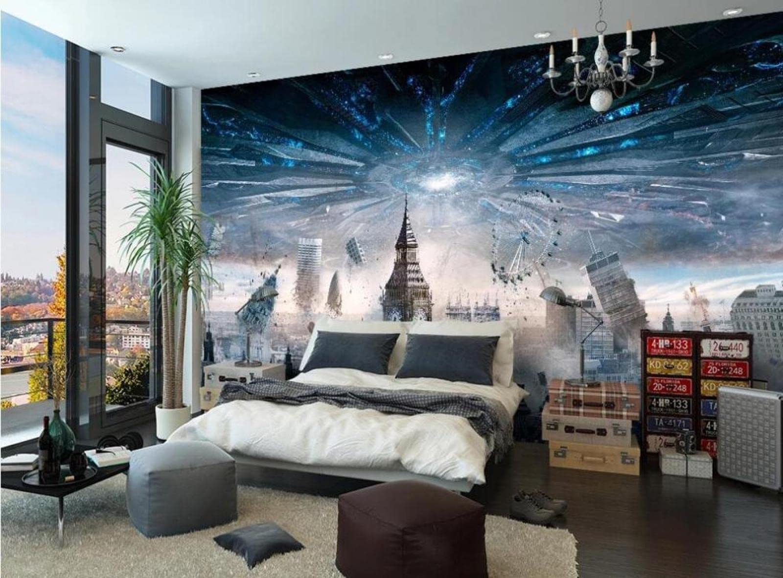 Papel Pintado Mural Personalizado 3D Apocalíptico Película De Ciencia Ficción Fondo De Pared Pintura De Fondo-300Cmx210Cm