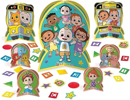 Kit de centro de mesa (juego de 27 piezas)  Alta calidad y resistente, perfecto esencial para fiestas temáticas y eventos, Cocomelon