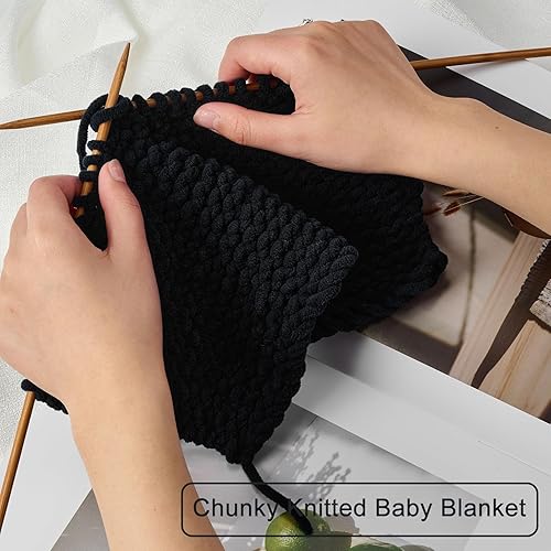 Miniatura 5 de SOVIKER Hilo de felpilla grueso para tejerganchillo para manta de bebé, hilo elegante para Amigurumi #6 súper voluminoso, extra grueso, suave,