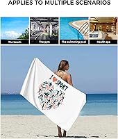 Vista 6 de Towel Set of 3 for Bathroom - I Love Sport Healthy Exercise Towel Soft Microfiber Super Absorbent Towels Quick Drying Washcloths Hand Towels Bath