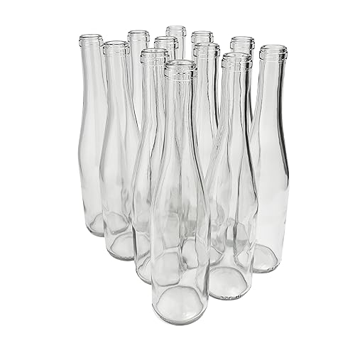 FastRack - Botellas de vino de licor transparente Hock de 12.7 fl oz (paquete de 12) | No incluye corchos | W17 12.7 fl oz botellas de vidrio vacías