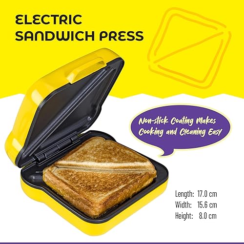 Miniatura 2 de Mini prensa eléctrica para sándwiches, divertida forma de sándwich, revestimiento antiadherente, fácil de limpiar, ideal para familias, niños,