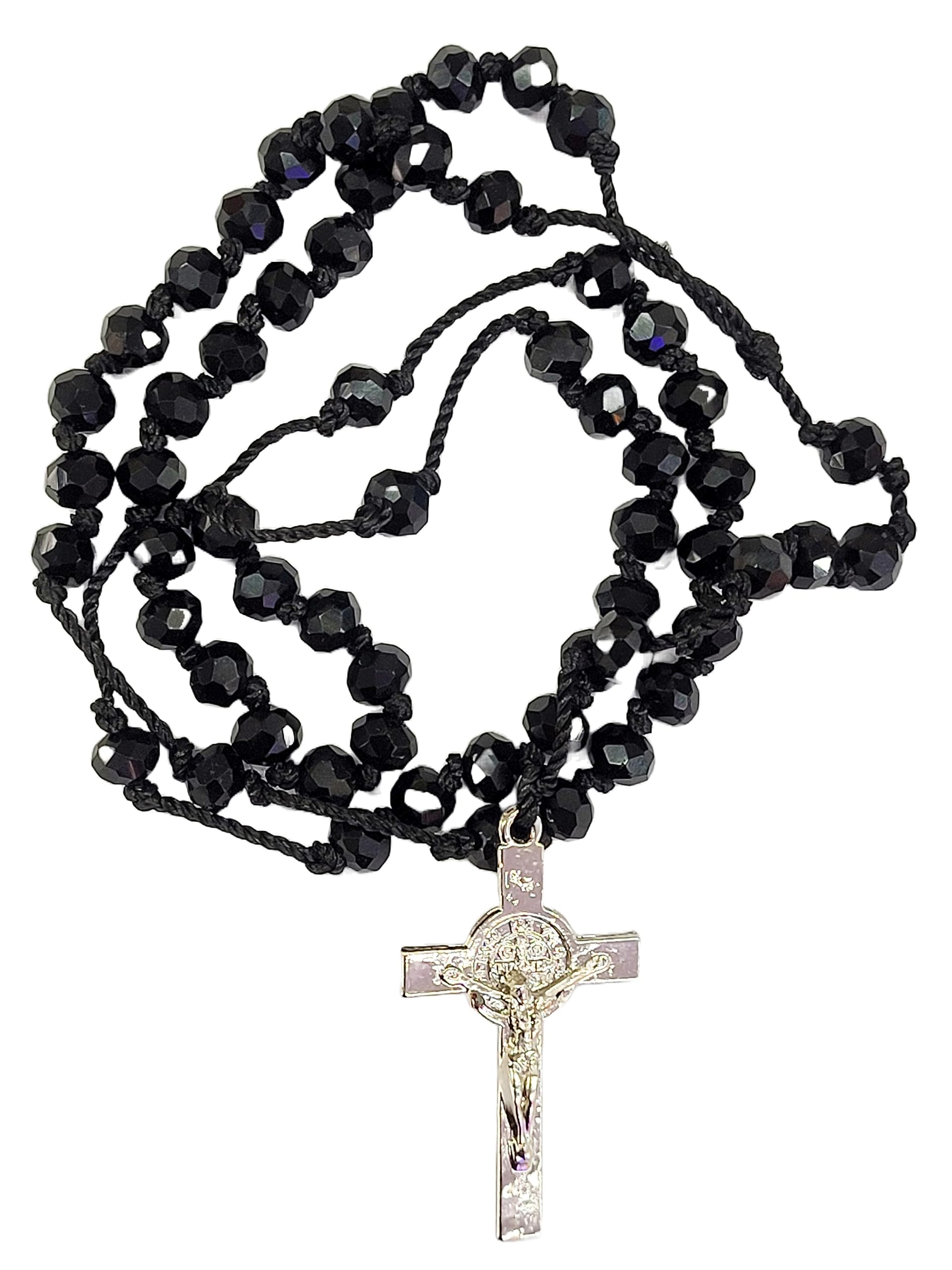 Black Crystal Thread Rosary for Men & Women | Catholic Praying Rosary for Wearing in The Neck (B0BZ3CWMZQ) Amazon Price History, Amazon Price Tracker