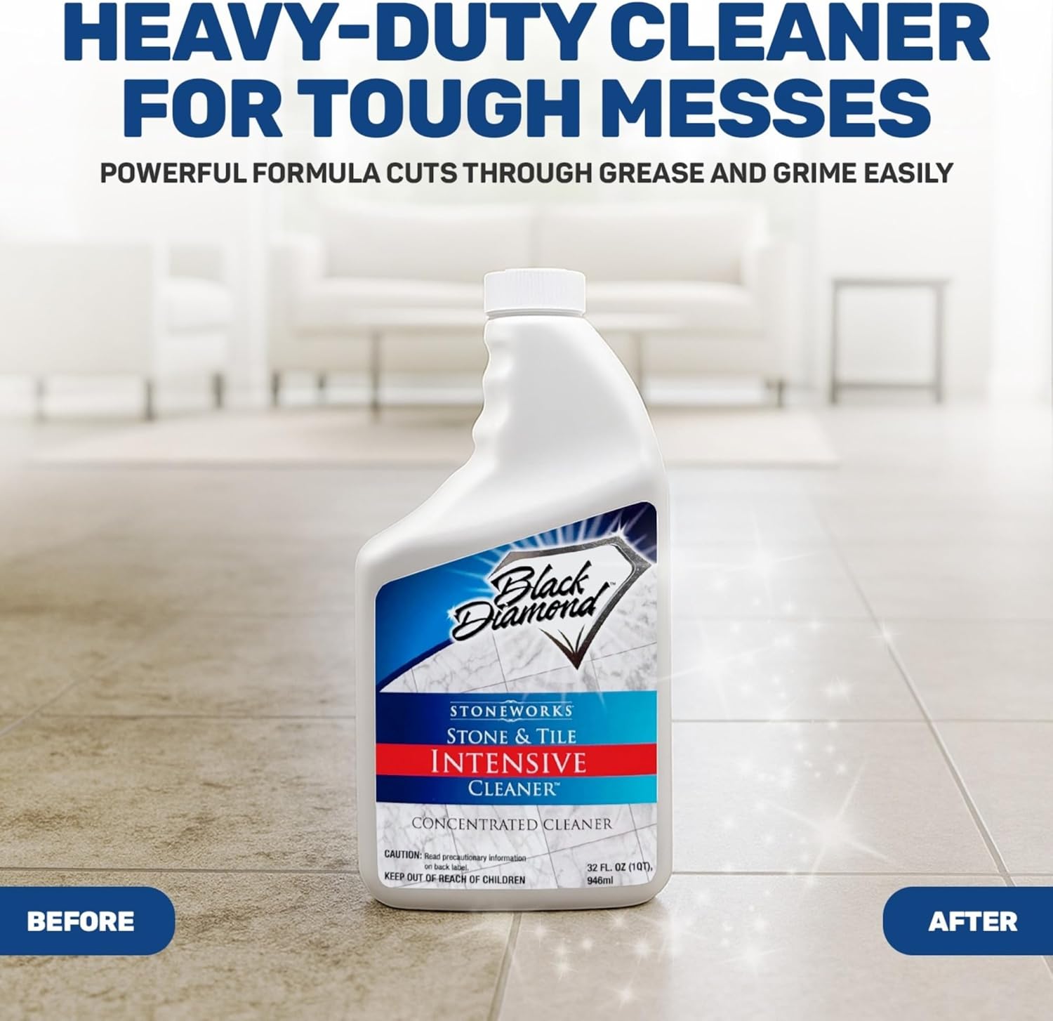 Black Diamond Stoneworks Stone & Tile Intensive Cleaner – Professional Deep Cleaner for Marble, Limestone, Travertine, Granite, Slate, Ceramic & Porcelain Tile – Acid-Free Concentrate (1-Qt.) - Image 4