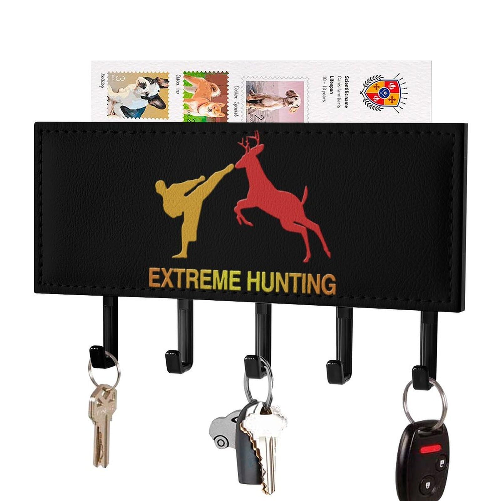 NCLQVJXZKHW Fuck It I'm Going Hunting Key Holder with 5 Hooks Key Hooks Wall Mounted Key Racks Key Hanger Organiser Shelf
