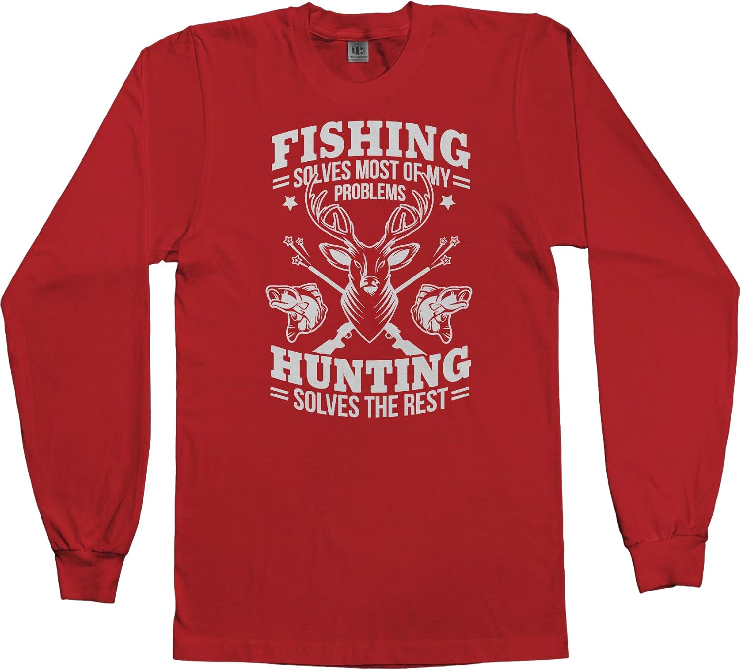 Threadrock Fishing Solves Most Problems | Hunting Gift Men's Long Sleeve T-Shirt