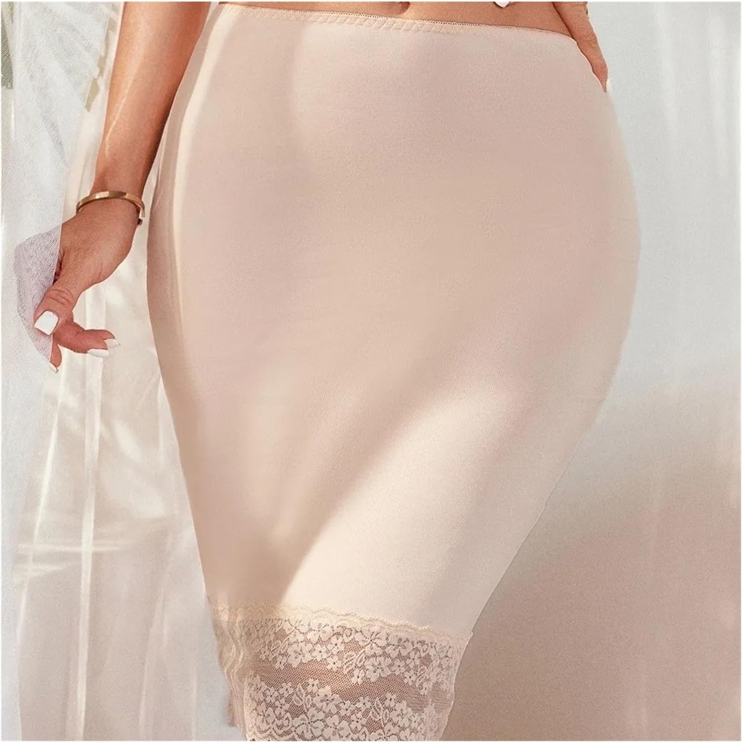 Lace Flower Women Short Petticoat A Line Breathable Security Slips Anti-Penetration Length Underskirt Dress Lining