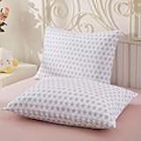 Vonty Kids Pillowcase White Stars Printed Standard Pillow Cases, Microfiber Kids Pillow Cases for Girls - Soft & Breathable 20x26 Pillow Covers(2Pcs)