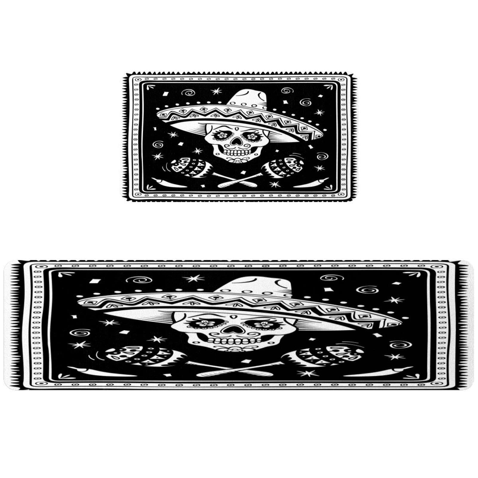 Tapete de cocina de 2 piezas lavable alfombra antideslizante para pasillo y cocina
