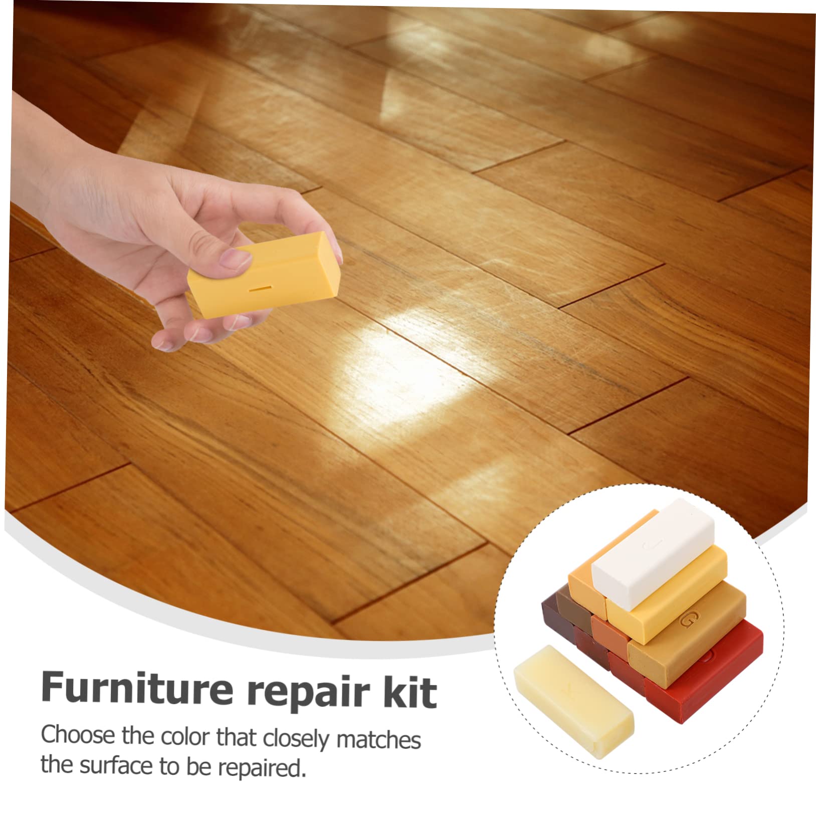 Kit Riparazione in Cera per Pavimenti e Mobili Blocchi di Paraffina, Asciugatura Rapida e Resistente allo Sbiadimento, per Rinnovare Legno senza Carteggiare
