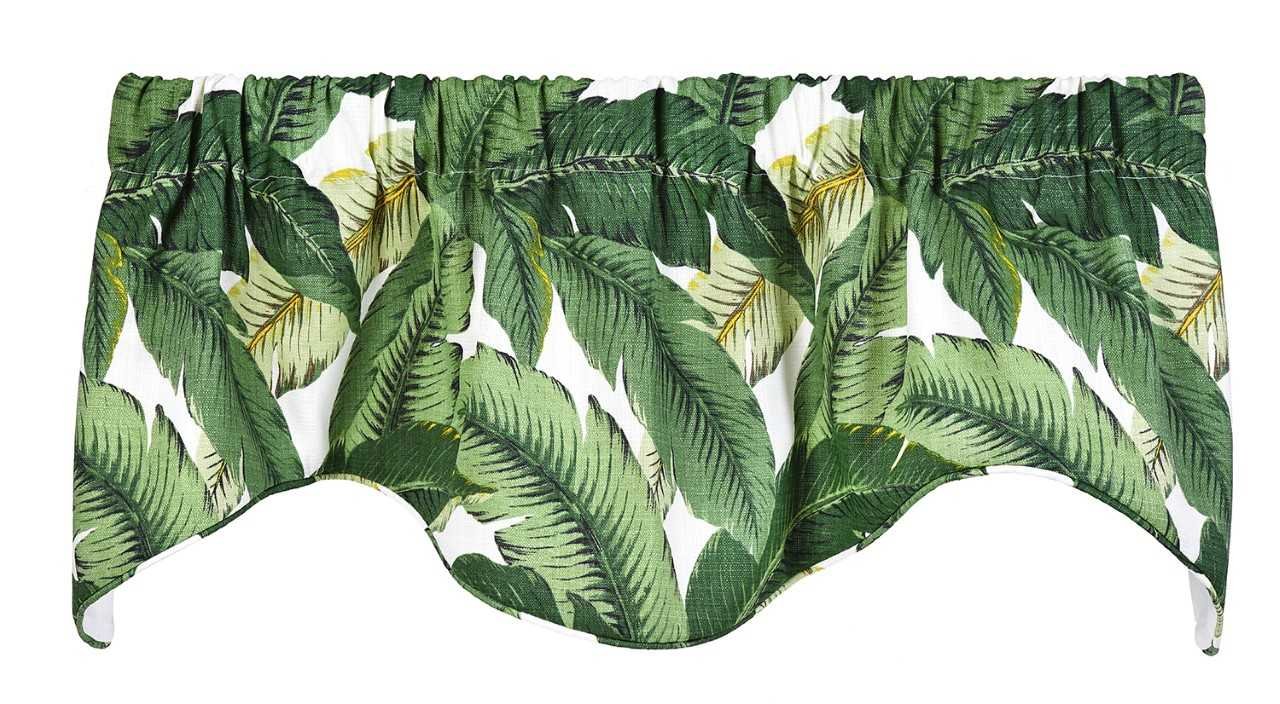 Decorative ThingsWindow Treatments Valances Kitchen Curtains or Living Room Curtains Swag Valence Short Curtains Tommy Bahama Fabric Rod Pocket Lined 53 Inches x 18 Inches