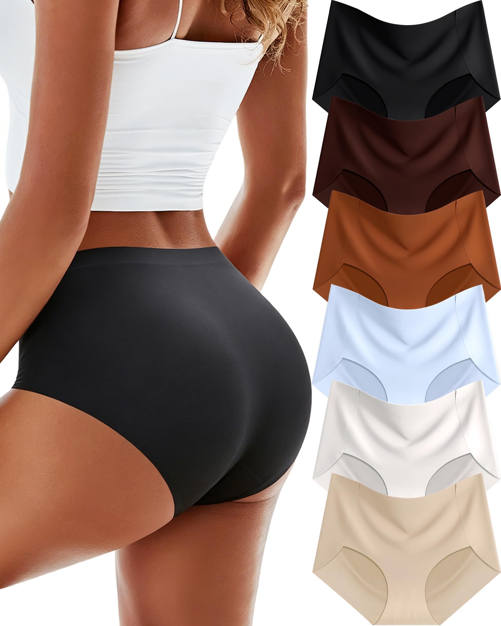 DWGVVX 6 Pack Womens Underwear Seamless Sexy Full Coverage overnight delivery item amazon haul sale Clearance Haul today deals prime