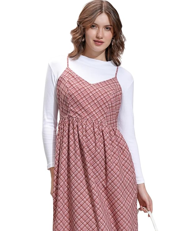 Tokyo Talkies Women's Sleeveless Shoulder Straps Checked Dresses | Stylish| Casual Tokyo Talkies Women's Sleeveless Shoulder Straps Checked Dresses | Stylish| Casual - Ready to refresh your style for less