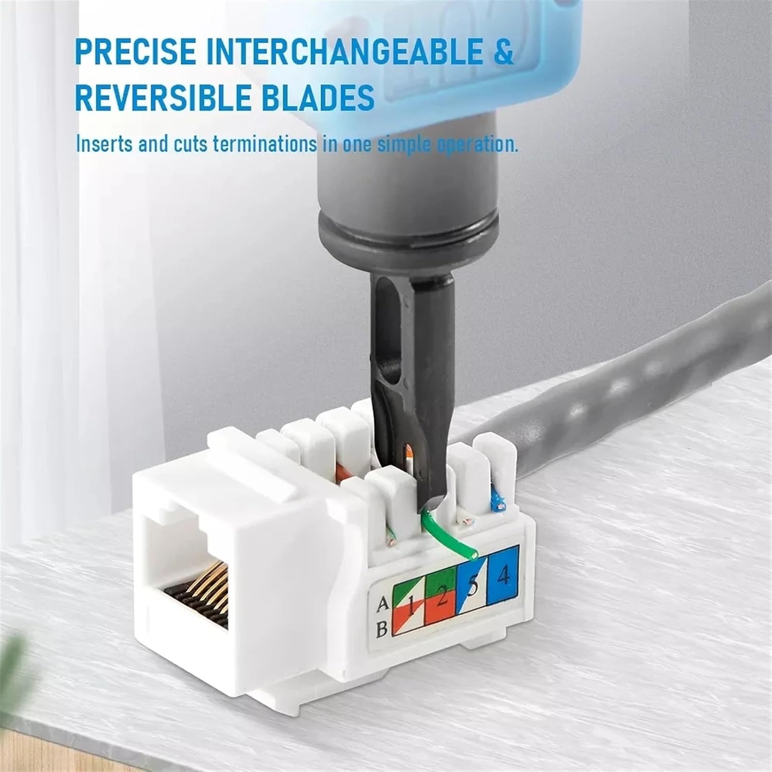 Punch Down Tool, 110/88 & 66 Type Multi-Function Network Cable Tool with Two Blades Telephone Impact Terminal Insertion Tools (Color : CP-2017A)