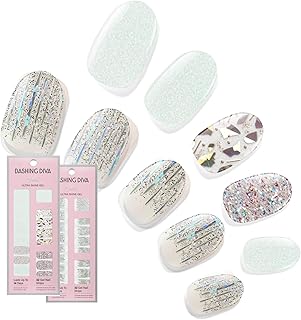 Dashing Diva Gloss Nail Strips Bundle - The Glam Collection - Meteor Shower & Going Platinum - UV Free, Chip Resistant, Long Lasting Gel Stickers - Contains 2 Sets