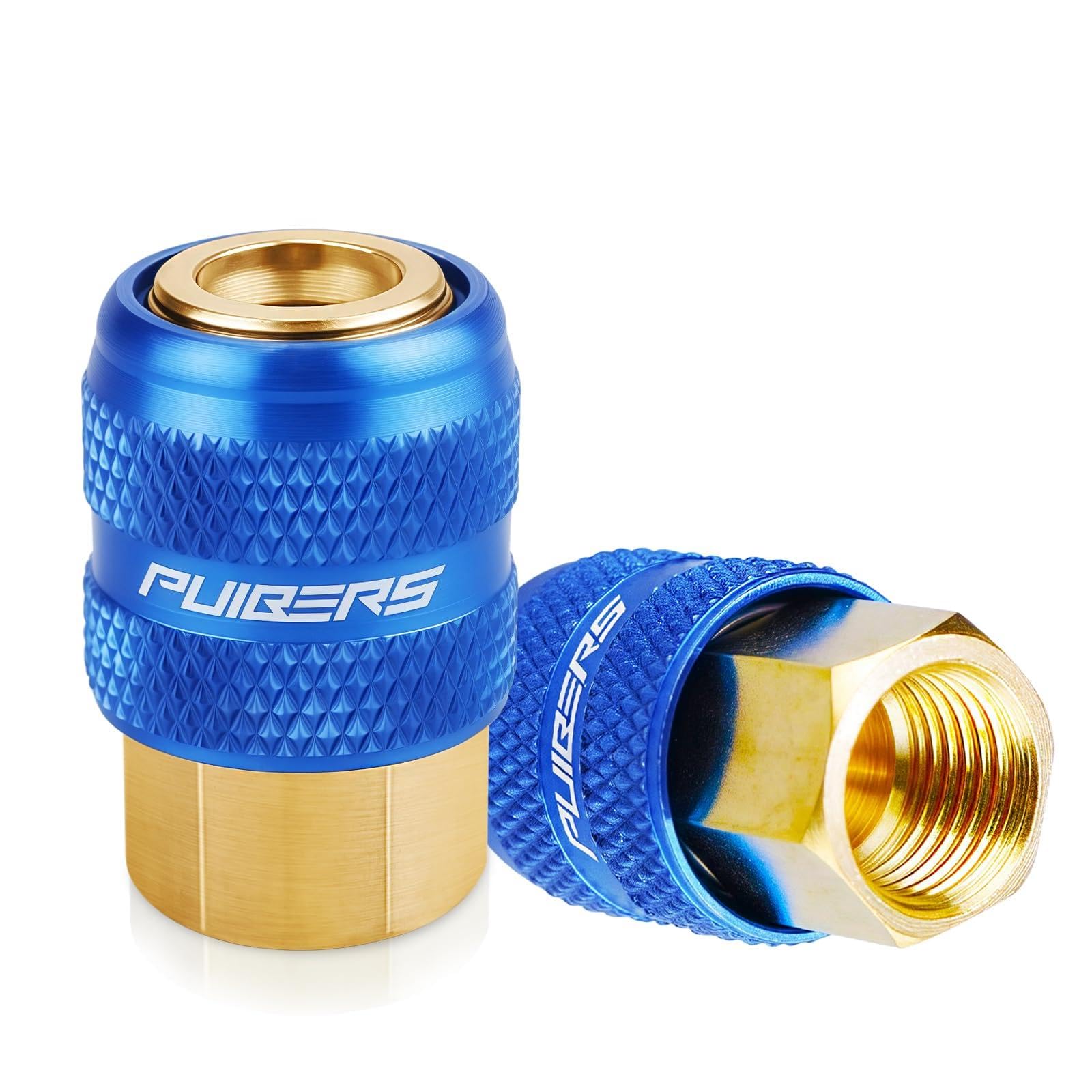 2PCS Locking Air Chuck,1/4" FNPT Brass Closed Flow Tire Chuck Quick Connect, Tire Inflator Nozzle for Air Compressors,Lock On Air Chucks Max Pressure 150 PSI